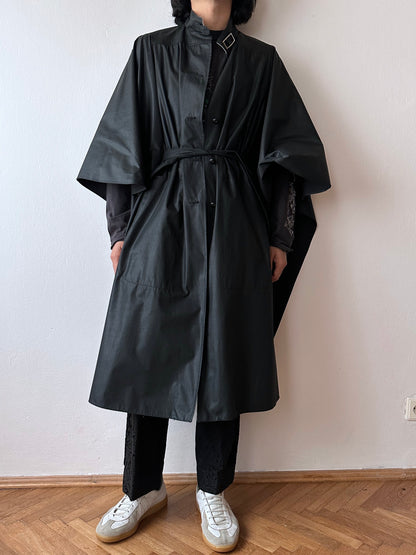 diolen black coat jacket  poncho 1970s 70s 1970's 70's