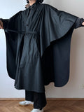 diolen black coat jacket  poncho 1970s 70s 1970's 70's