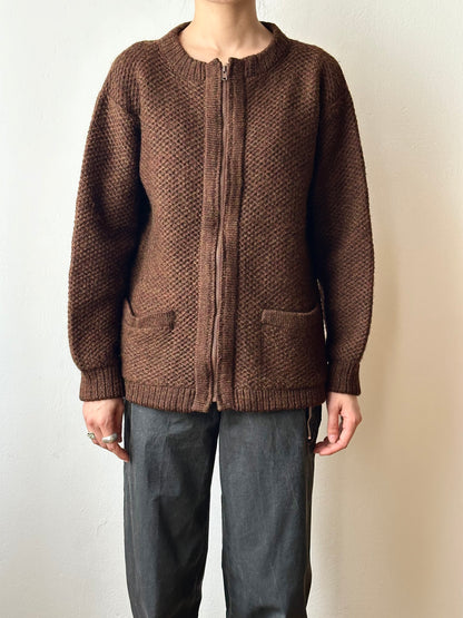 80s wool zip jacket