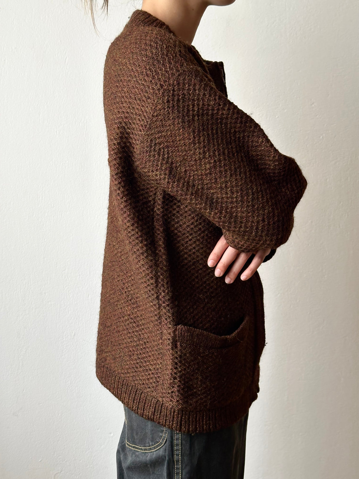 80s wool zip jacket