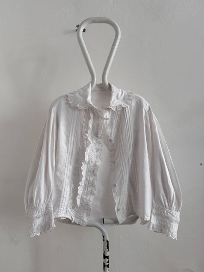 1900s German antique scallops blouse