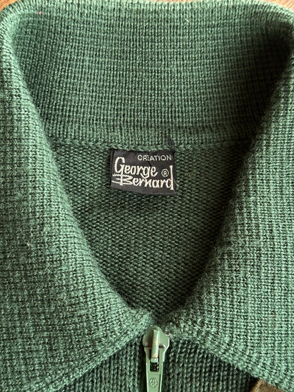 Suede/Wool knit zip-up jacket