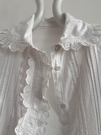 1900s German antique scallops blouse