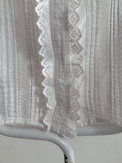 1900s German antique scallops blouse