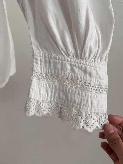 1900s German antique scallops blouse