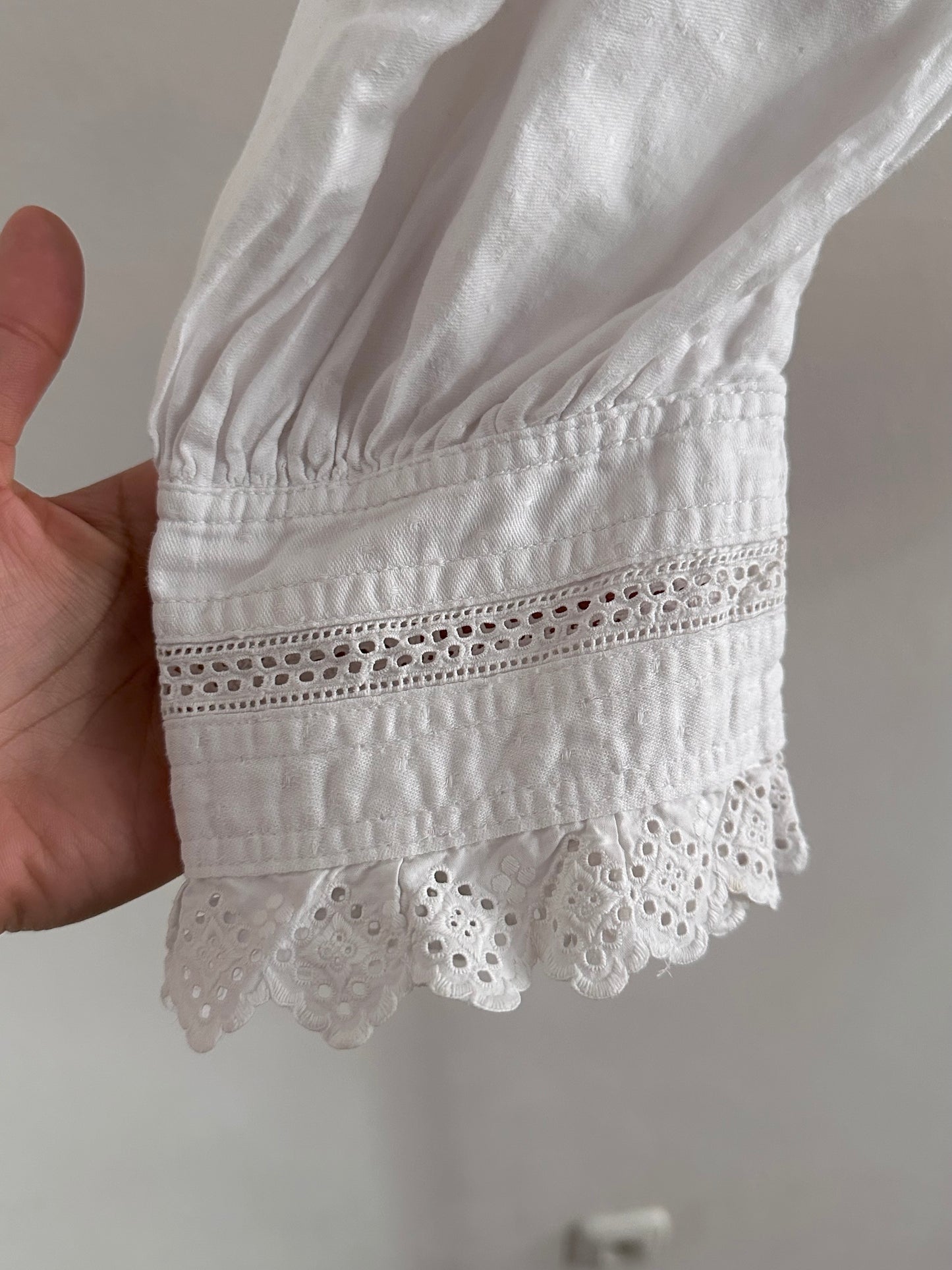 1900s German antique scallops blouse