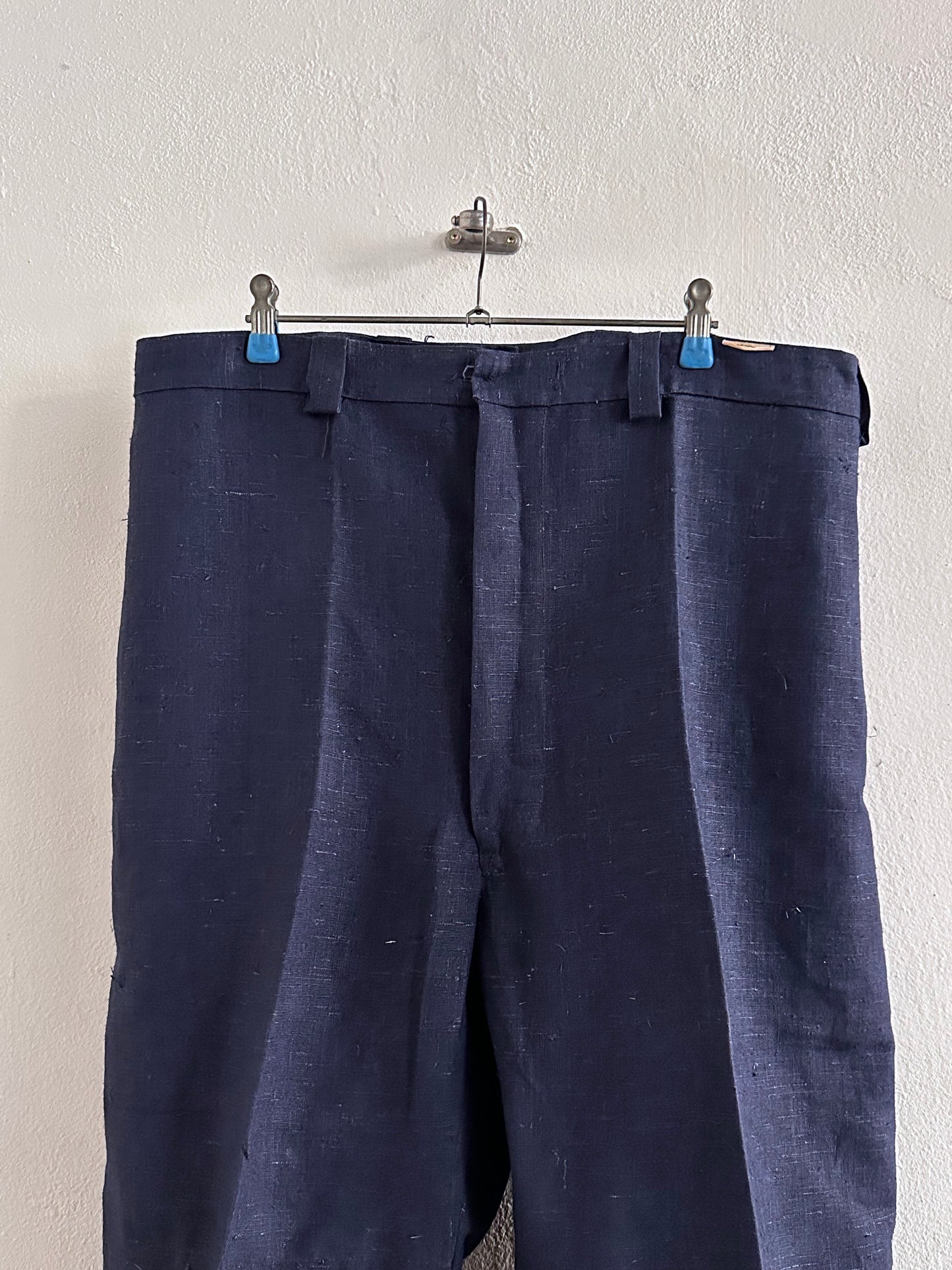 1920s Belgian indigo linen work trousers