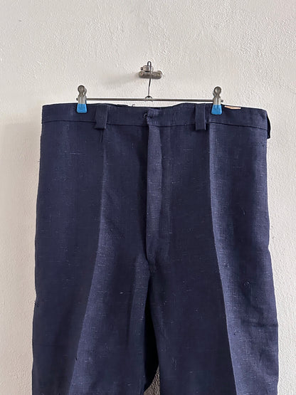 1920s Belgian indigo linen work trousers