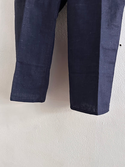 1920s Belgian indigo linen work trousers