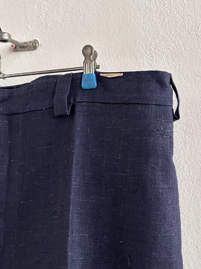 1920s Belgian indigo linen work trousers