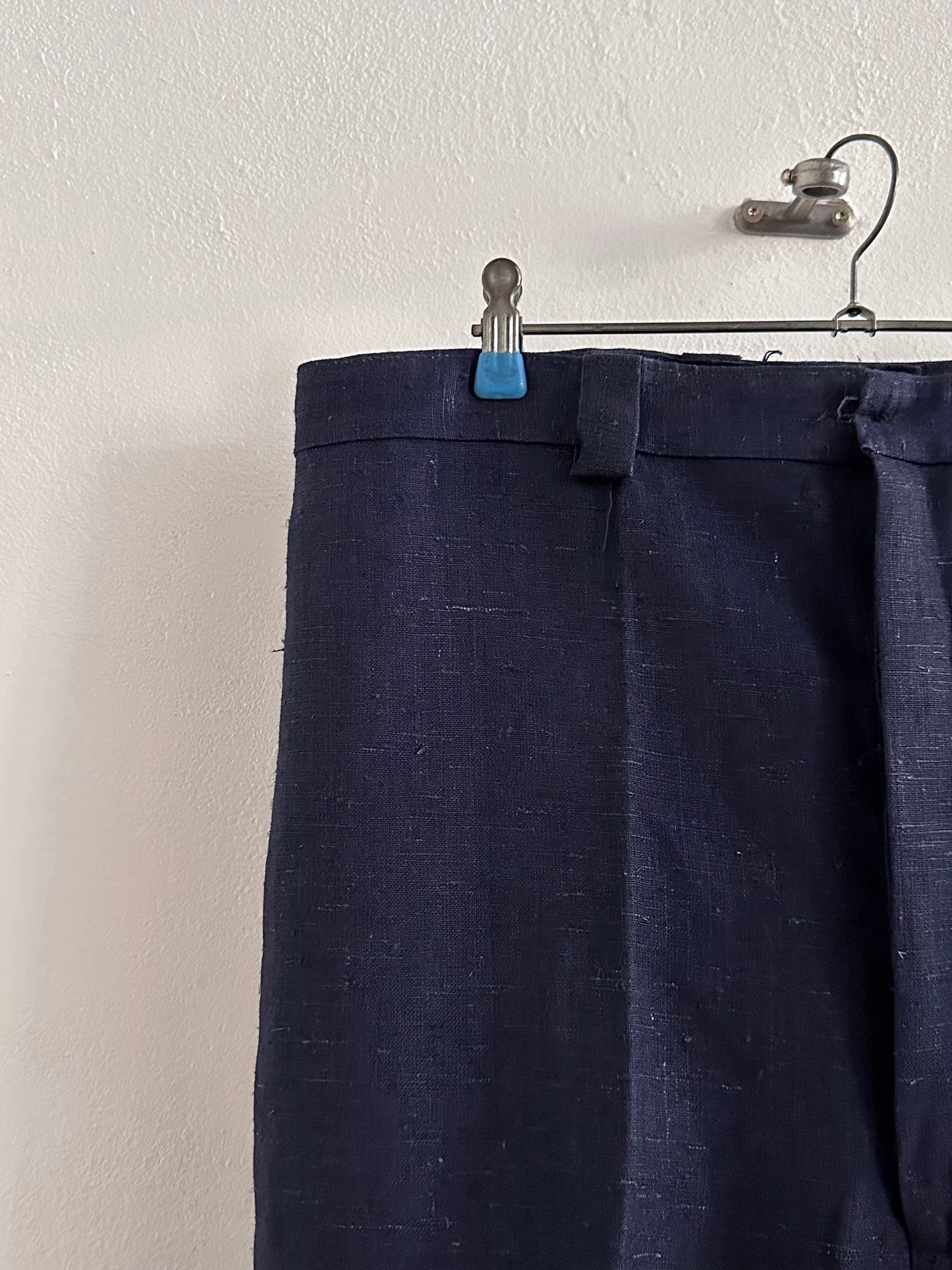 1920s Belgian indigo linen work trousers