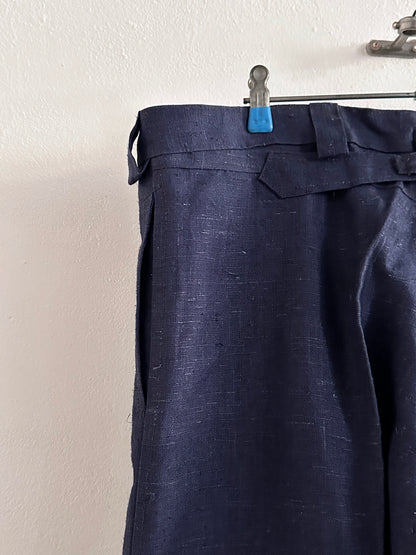 1920s Belgian indigo linen work trousers