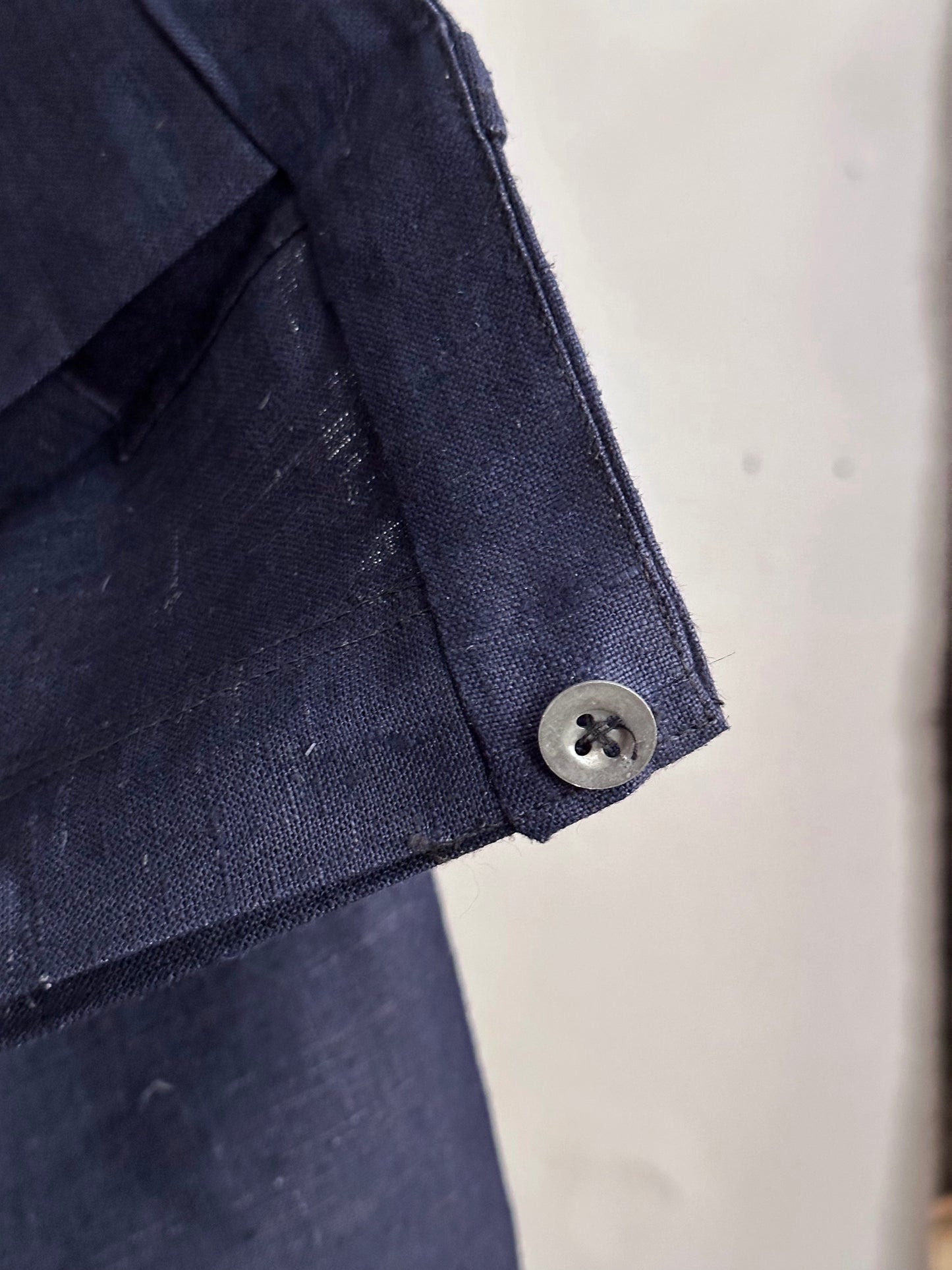 1920s Belgian indigo linen work trousers