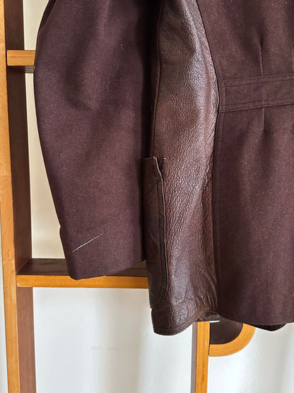 Unknown leather and wool tailored jacket pre 1960s