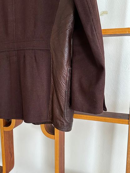 Unknown leather and wool tailored jacket pre 1960s