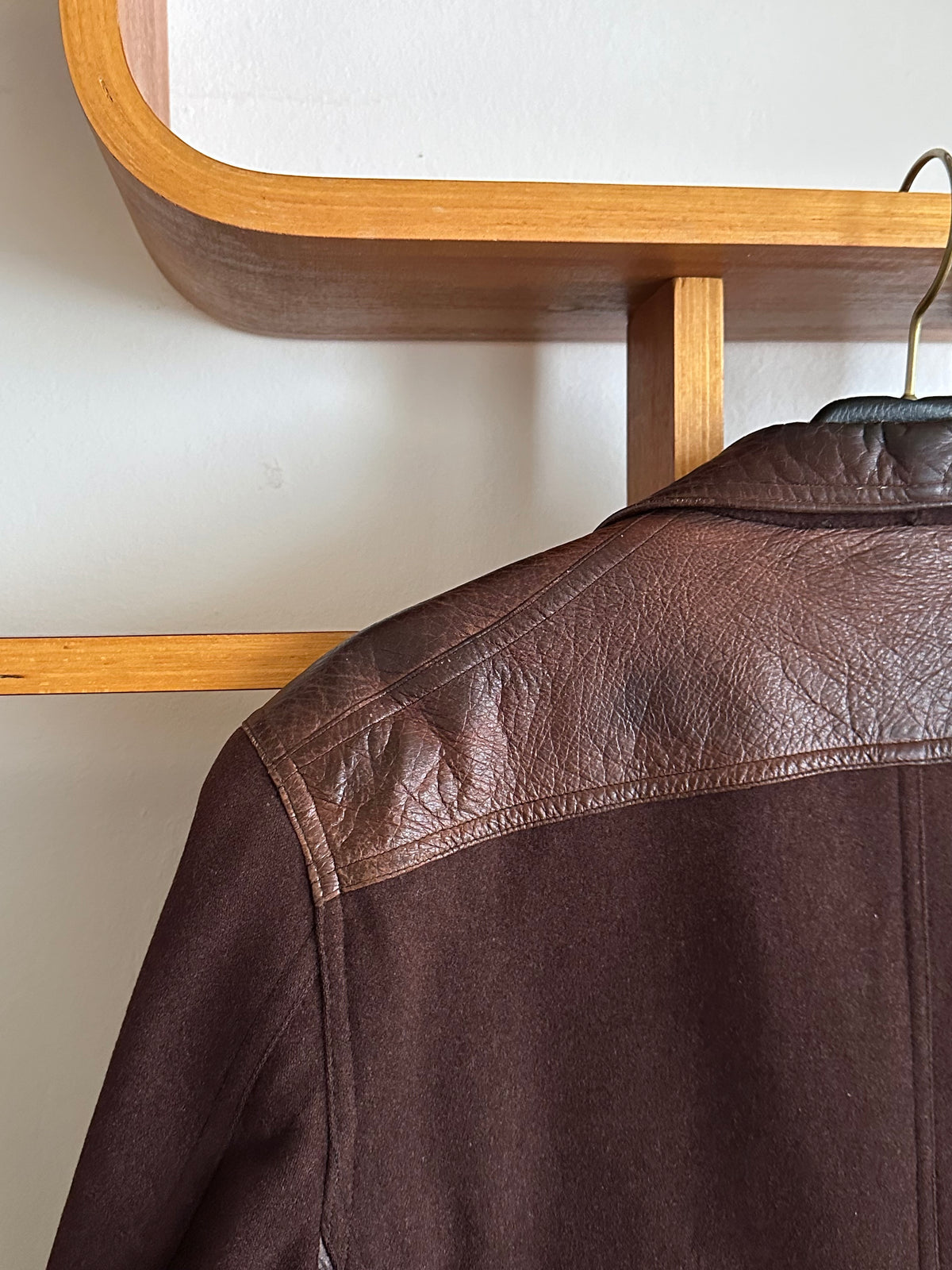 Unknown leather and wool tailored jacket pre 1960s