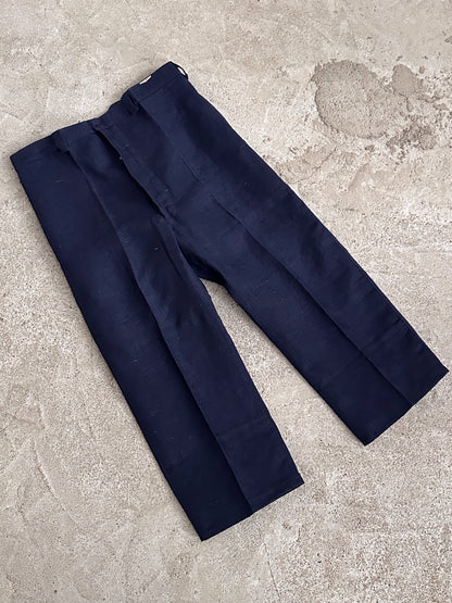 1920s Belgian indigo linen work trousers