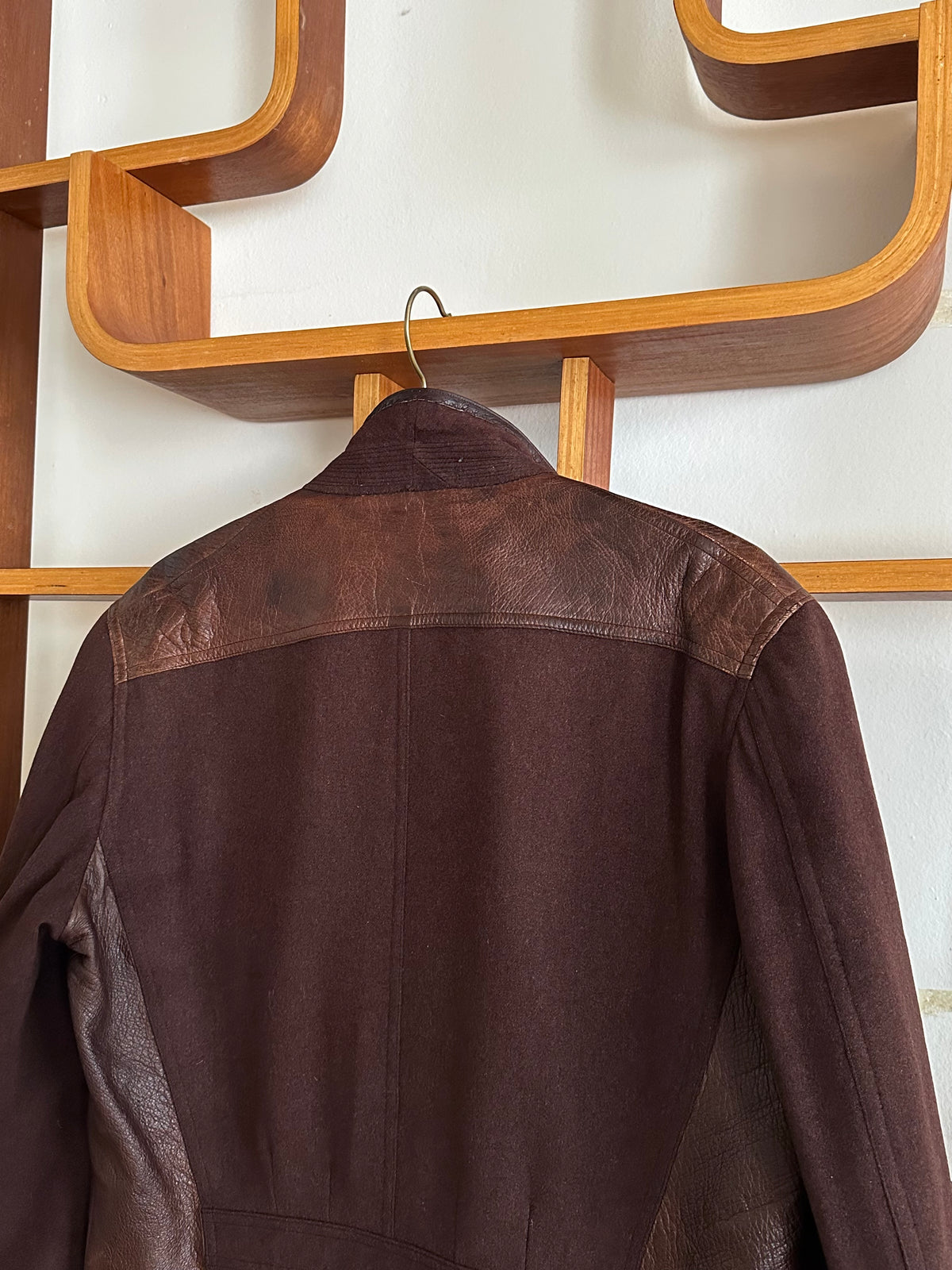 Unknown leather and wool tailored jacket pre 1960s