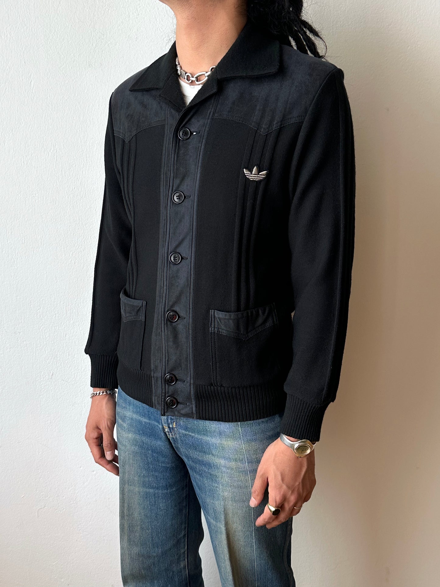 1970s black Adidas track jacket
