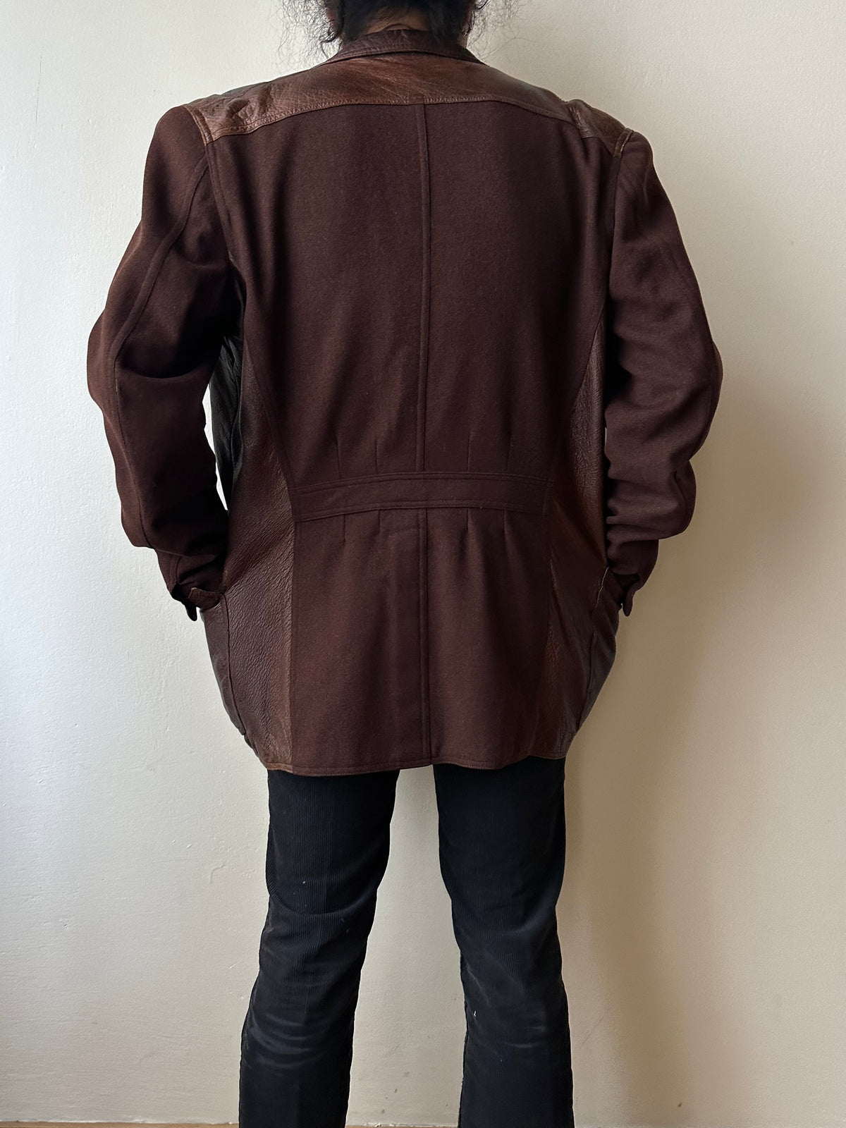 Unknown leather and wool tailored jacket pre 1960s