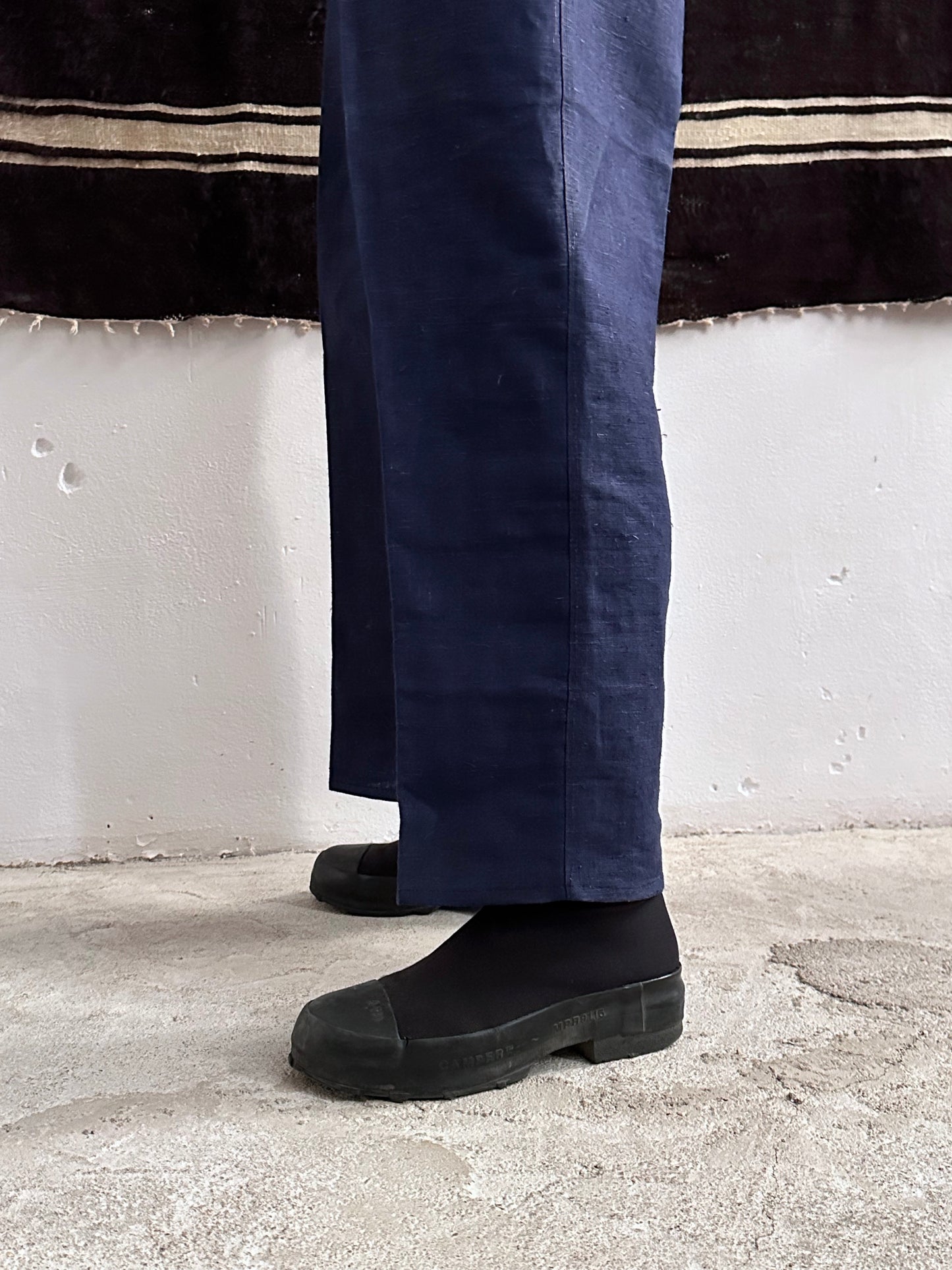 1920s Belgian indigo linen work trousers