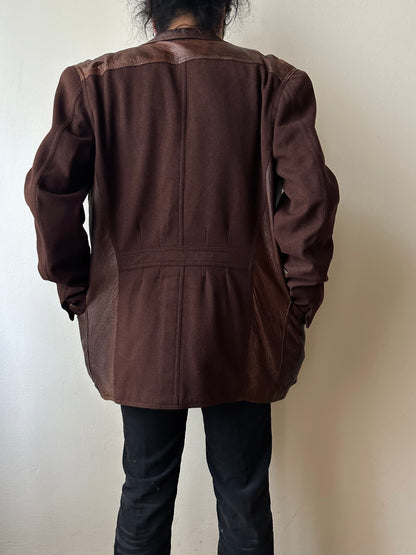 Unknown leather and wool tailored jacket pre 1960s