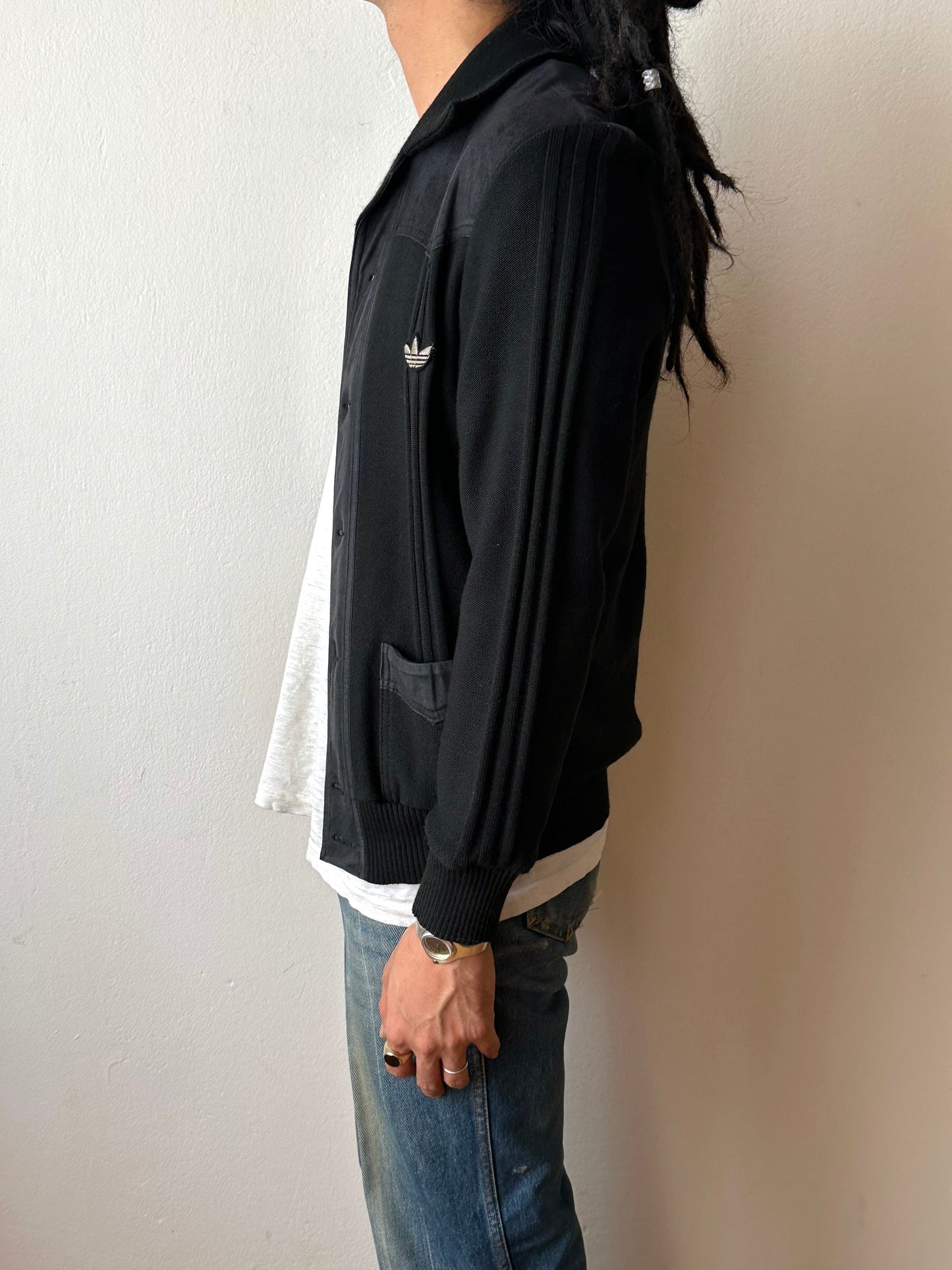 1970s black Adidas track jacket