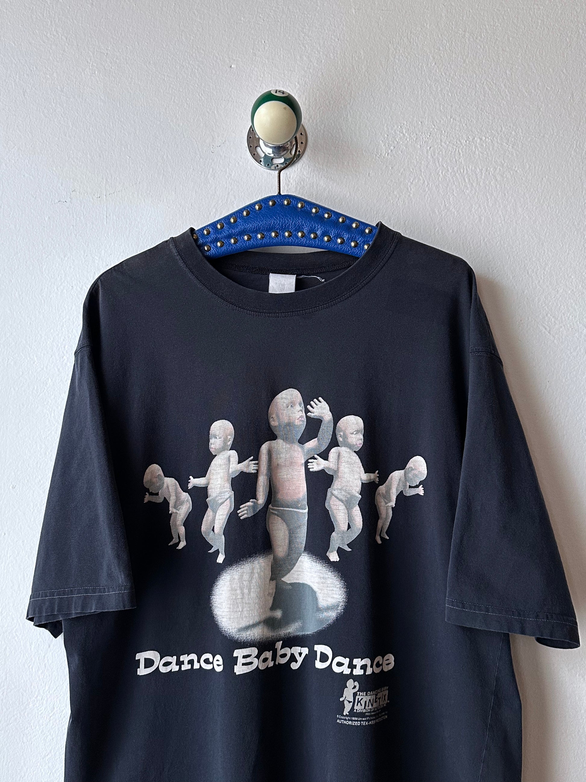 90's Dancing Baby T-shirt Vintage 90年代 Tee Tシャツ Black 黒 Tee Toto Praha Vintage clothing store 古着屋 プラハ