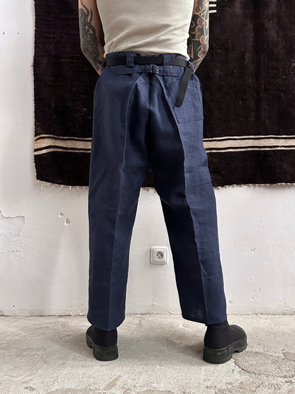 1920s Belgian indigo linen work trousers