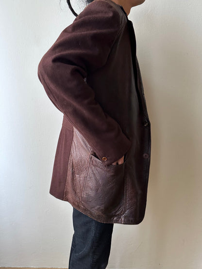 Unknown leather and wool tailored jacket pre 1960s
