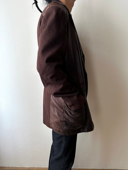 Unknown leather and wool tailored jacket pre 1960s