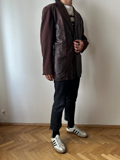 Unknown leather and wool tailored jacket pre 1960s