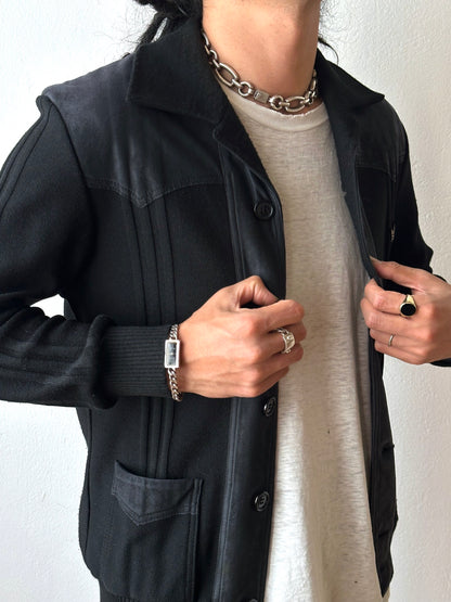 1970s black Adidas track jacket
