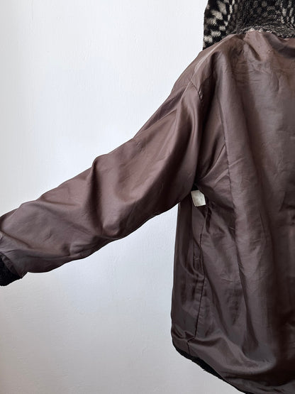 80s hooded fur coat made in France