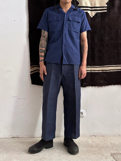 1920s Belgian indigo linen work trousers