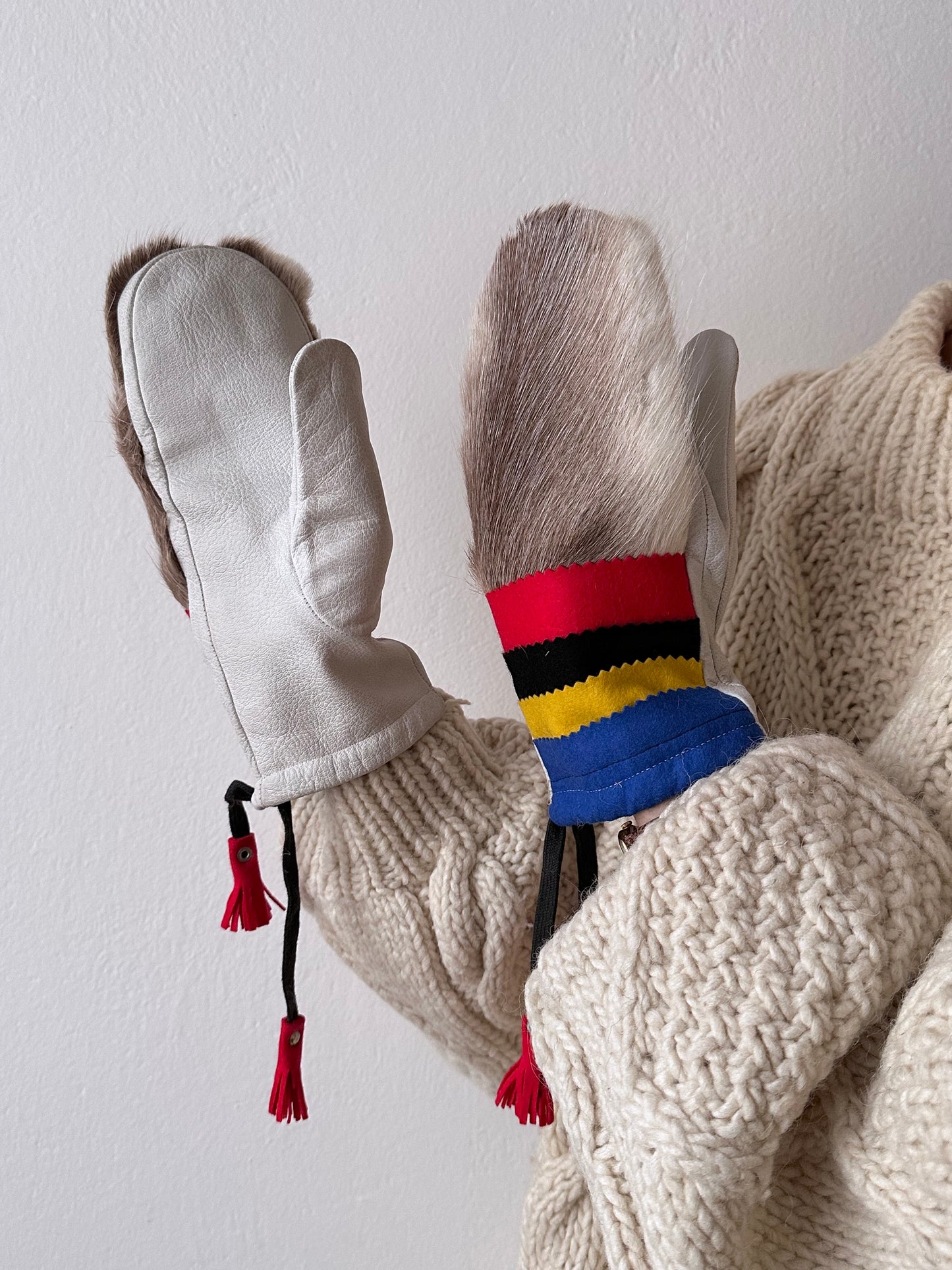 Finland vintage leather mittens