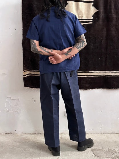 1920s Belgian indigo linen work trousers