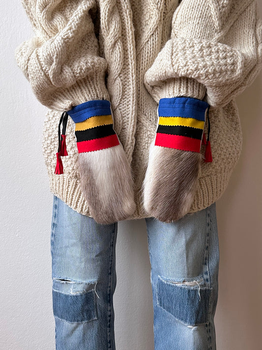 Finland vintage leather mittens