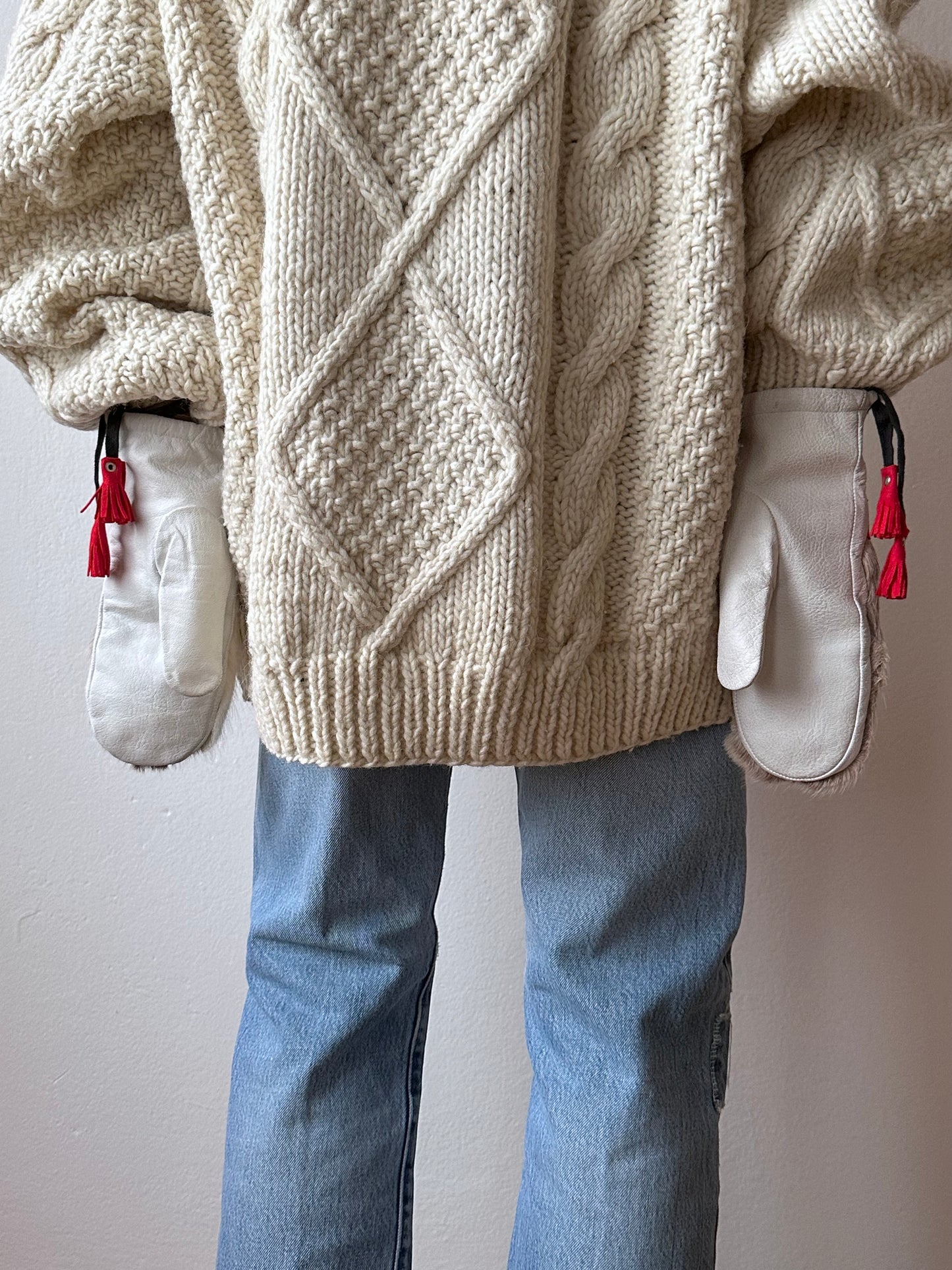 Finland vintage leather mittens