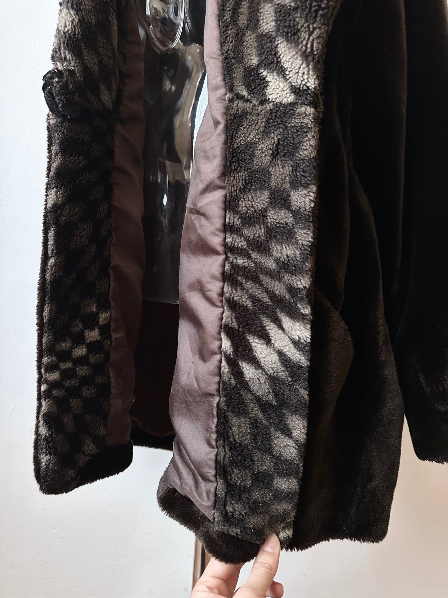 80s hooded fur coat made in France