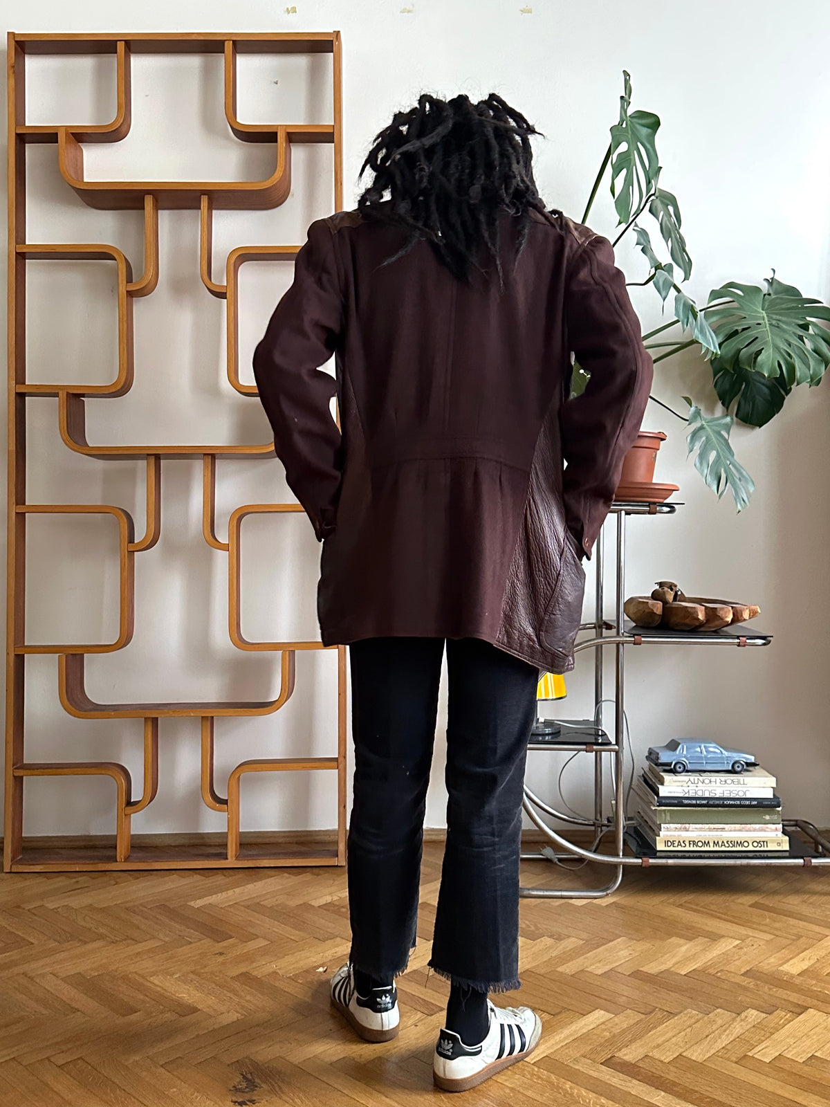 Unknown leather and wool tailored jacket pre 1960s