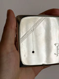 1920s 20s 20's Czechoslovakia silver 800 tobacco case antique vintage garnet stone monogram シルバー タバコケース シガレットケース アンティーク ヴィンテージ ヨーロッパ