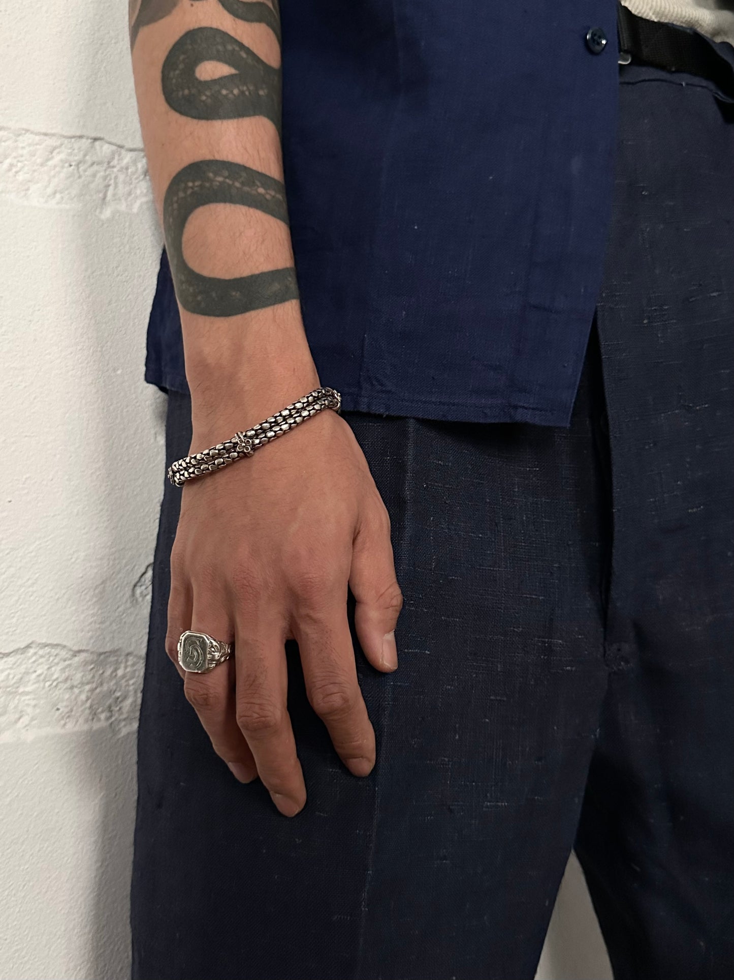 925 double serpent craft bracelet