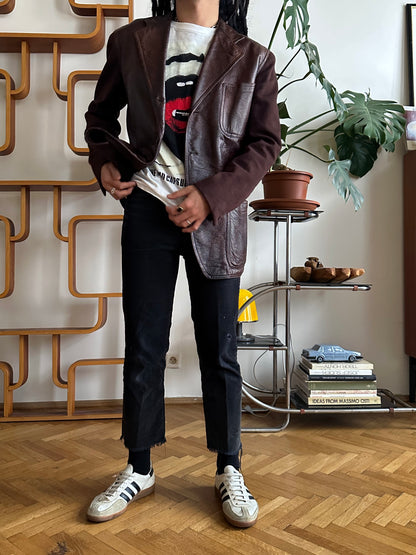 Unknown leather and wool tailored jacket pre 1960s