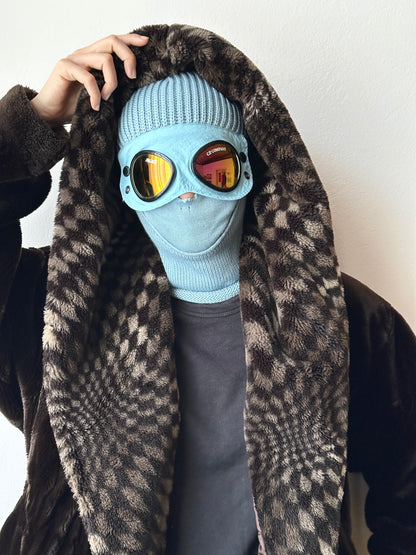 80s hooded fur coat made in France