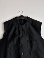 40s-50s French black moleskin vest, Dead stock