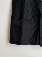 40s-50s French black moleskin vest, Dead stock