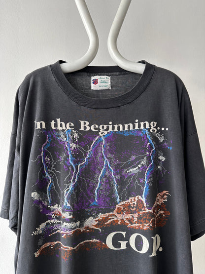 In the beginning god tee. super rare - XL