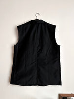 40s-50s French black moleskin vest, Dead stock