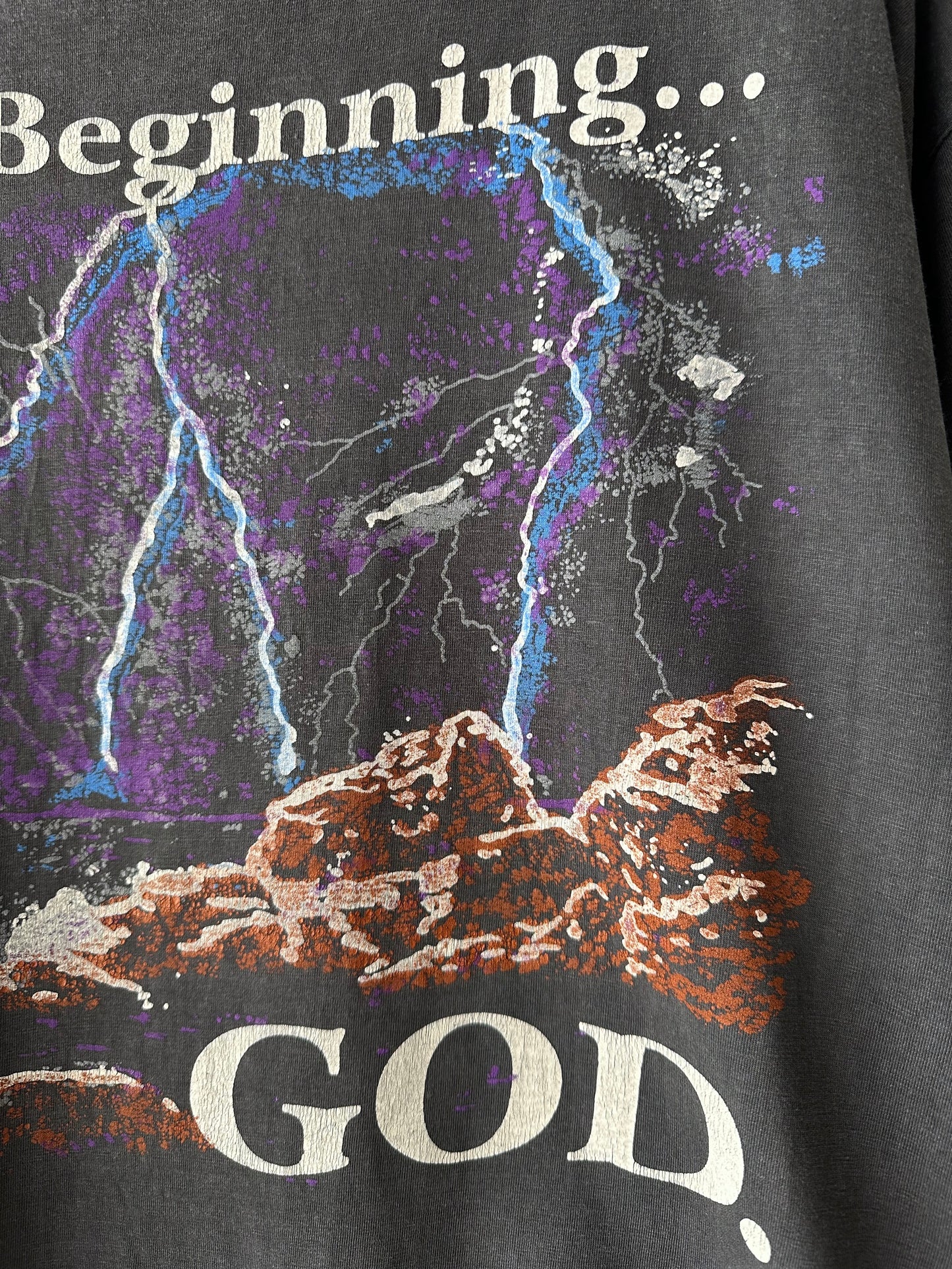 In the beginning god tee. super rare - XL